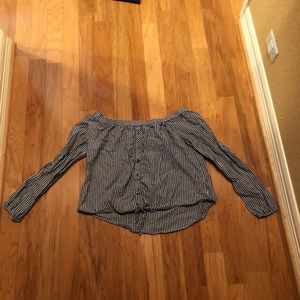 cropped cut off shoulder blouse